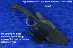 Tactical knife sheath LIMA mounted to side
