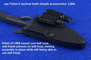 LIMA tactical knife sheath accessory mounting option view