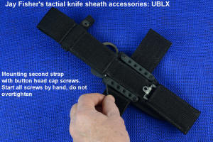 Tactical knife sheath belt loop extender, mounting to sheath