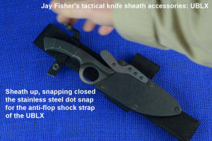 Tactical belt loop extender for locking knife sheath