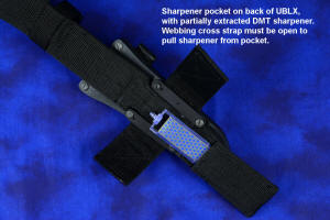 UBLX sharpener and pocket location on sheath back