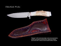 Mule Deer (staghorn) handle on custom handmade knife: "Berger"