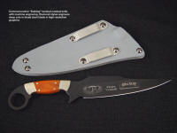 "Bulldog" with emblem, name, text, and graphics machine engraved on commemorative and personalized CQB, CQB military knife