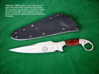 USMC "Bulldog" commemorative, personalized knife blade, etched stainless steel, with crest, emblem, logos, and graphic  text