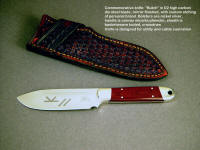 "Butch" rancher's commemorative, working castrating and utility knife with etched brand on satin finished stainless steel blade