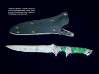 United States Army Special Forces "Patriot" knife with custom etching on stainles steel knife blade
