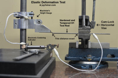 Elastic deformation test of hardened and tempered O1, gauge neutral