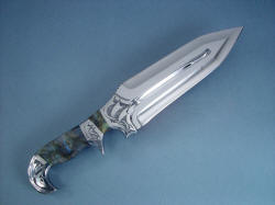 "Aeolus" reverse side view. The blades are of my Hercules dagger design, the handle is of my Wardlow Bowie shape. 