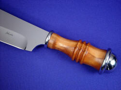 "Andrimne" obverse side handle view. Peach is a very tough, very hard wood, and is beautiful.