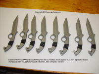 Counterterrorism knives, blades and handles finished, media blasted for non-reflective finish