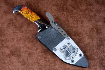 "Axia" tactical custom knife with stainless steel flashplate, emblem 118th Infantry Regiment