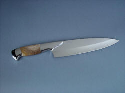 "Concordia" sabatier, reverse side view. Note deep and crisp hollow grind and perfect curve at edge