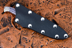 "Consus" sheathed view. Sheath is tension fit, waterproof, in stainless steel and impermeable pvc/acrylic Kydex. 