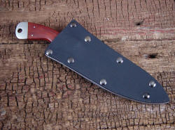 "Creature EL" sheathed view. Knife has comfortable handle, tough and durable sheath