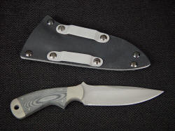 "Creature" tactical knife, reverse side view. Corrosion resistant, high strength components and great style make this a popular CSAR and working knife and tool