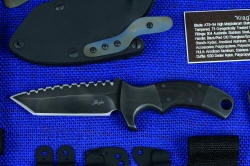 "Krag" tactical, counterterrorism professional knife, complete set vignette of knife, knife with hybrid tension locking sheath
