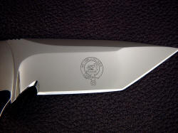 Custom Etching on Last Chance Light mirror polished 440C high chromium stainless steel hollow ground knife blade