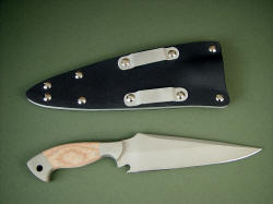 "Malaka" tactical combat knife, reverse side view.