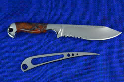 "Mariner" Custom Knife, reverse side view. handle is clean and smooth, lines in knife overall are straight and working tool