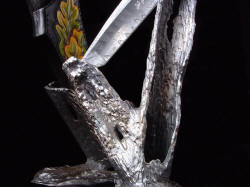"Morta" detail of moveable stands cast in bronze by lost wax process