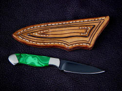 "Nekkar" reverse side view. Small knife has a beautiful gemstone handle