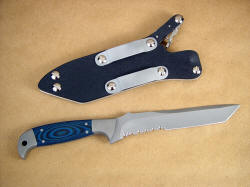 "PJLT" reverse side view. Note thick, wide, strong belt loops in die formed aluminum on rear of sheath are reversible.