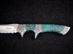 "Patriot" obverse side handle detail. Note profuse amount of rubies in zoisite gemstone matrix