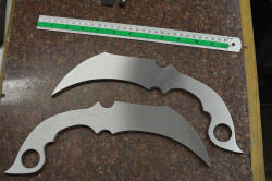 "Titan" karambits, fine handmade custom knives, profiled blades, surface ground, matching 