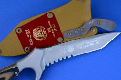 "Uvhash" Pararescue Commemorative Combat knife, reverse side custom blade engraving detail