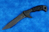 Gray and black Micarta phenolic knife handle