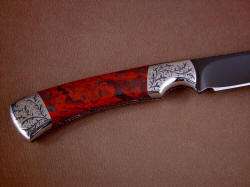 "Wasat" reverse side handle view. Engraving and detail matches flow of handle material pattern