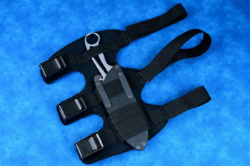 DCAM, dive calf assembly mount, in thick neoprene, with triple point web mounts and sheath secured to rig