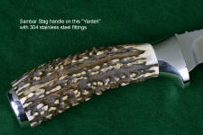 "Yarden" Sambar stag hidden tang handle, reverse side view