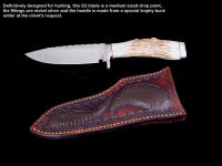 "Berger" is a traditional design, this one handled in trophy buck horn supplied by the client