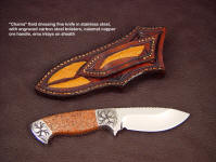 The "Chama" knife works well in the palm of the hand, to work inside the animal for skinning and dressing.