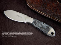 The Firefly is a small, but thin and accurate blade form workable for skinning small game.