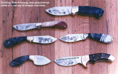 A group of hunting knives representative of work I did in the early 1990's