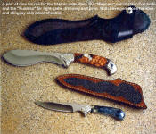 A fine pair of knives for a variety of hunting and field chores, the Magnum skinner and the Ruidoso in gemstone handles