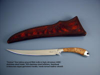 The "Volans" is a beautiful fillet knife with a gemstone handle
