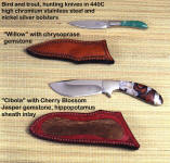 The "Willow" bird and trout knife, with the "Cibola" field dressing and skinning knife