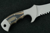 Coyote  and black G10 is tough, hard, and durable handle material