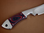 Red and black canvas Micarta. The canvas in this particular material is fairly fine, almost a linen in texture.