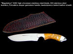 "Magdalena" fine working, hunting, using knife, stainless steel drop point, polvadera jasper gemstone handle