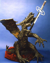 This is a very large, detailed thumb nailed photo of dragonslayer. 