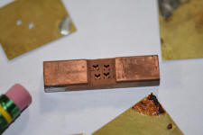 Copper waveguide filter has test milling in thinned area, one out of four was successful!