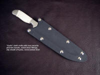 "Cyele" chef's knife in slip kydex sheath with nickel plated steel hardware
