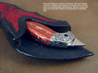 Sheath mouth detail for "Mercurius Magnum" showing welt thickness, ramps, framing of handle in inlaid sheath body