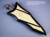 "Mercury Magnum" full deep layered type knife sheath with elephant hide inlays