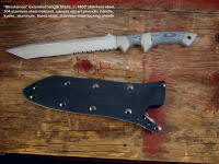 "Minuteman" with Extra Length blade in locking kydex, aluminum stainless steel combat sheath