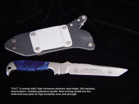 "PJLT" tactical combat commemorative knife with wide belt plate die formed in aluminum